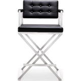 TOV Furniture Director Stainless Steel Counter Stool | Black- TOV-K3623