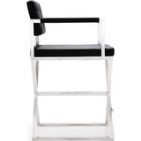 TOV Furniture Director Stainless Steel Counter Stool | Black- TOV-K3623