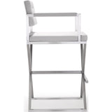 TOV Furniture Director Stainless Steel Barstool | White- TOV-K3626