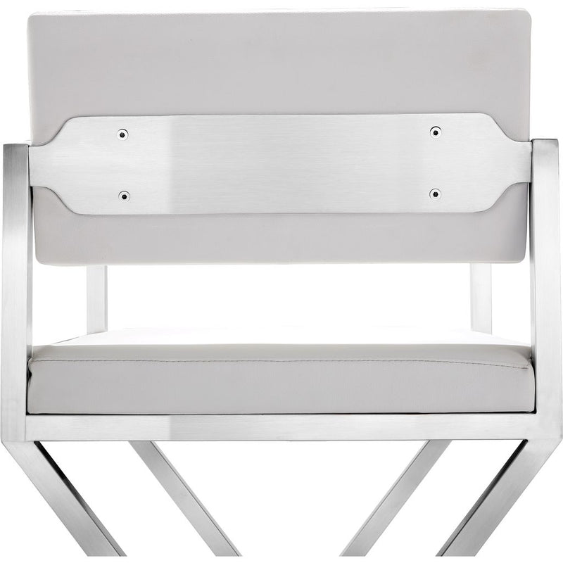 TOV Furniture Director Stainless Steel Barstool | White- TOV-K3626