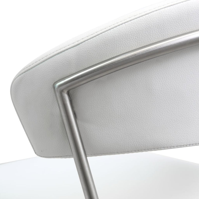 TOV Furniture Cosmo Stainless Steel Barstool | White- TOV-K3628