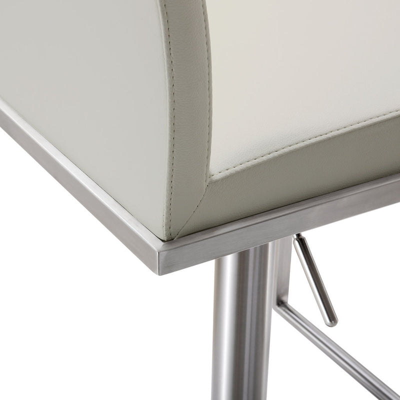 TOV Furniture Amalfi Steel Adjustable Barstool | Light Grey- TOV-K3654