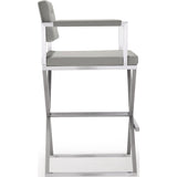 TOV Furniture Director Steel Barstool | Light Grey- TOV-K3658