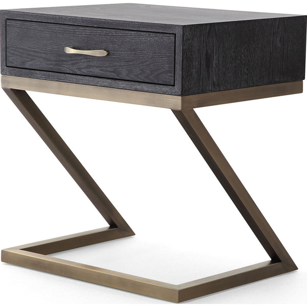 TOV Furniture Mason Side Table | Black, Brushed Gold- TOV-L6140