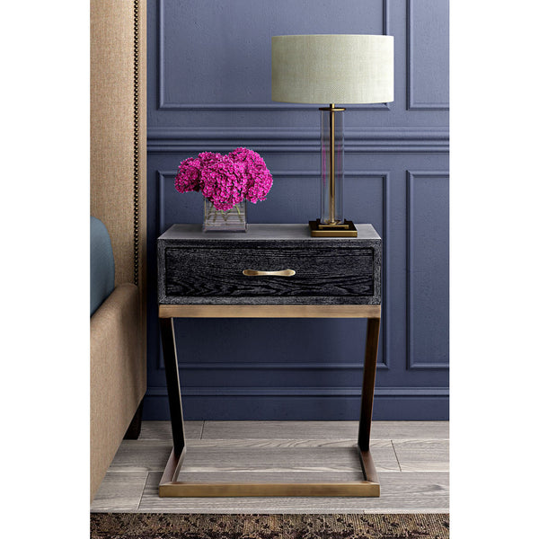 TOV Furniture Mason Side Table | Black, Brushed Gold- TOV-L6140