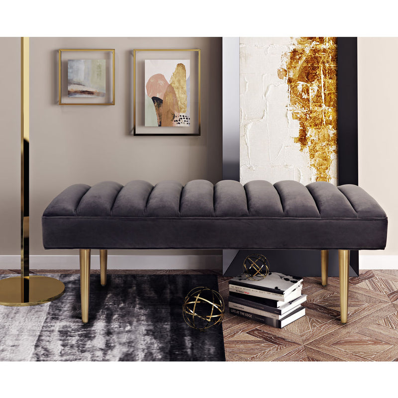 TOV Furniture Jax Velvet Bench | Grey- TOV-O106