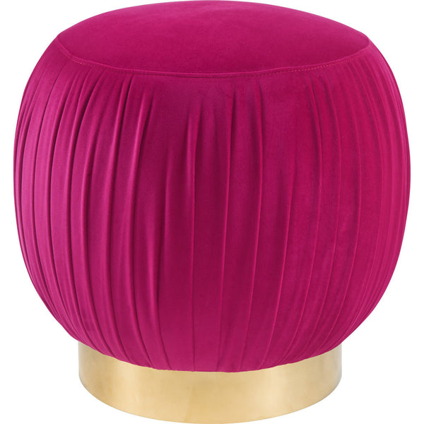 TOV Furniture Tulip Velvet Ottoman | Pink, Gold- TOV-O113