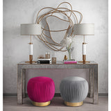 TOV Furniture Tulip Velvet Ottoman | Pink, Gold- TOV-O113