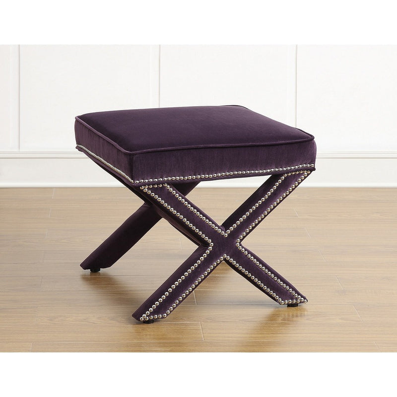 TOV Furniture Reese Velvet Ottoman | Purple TOV-O17-Purple