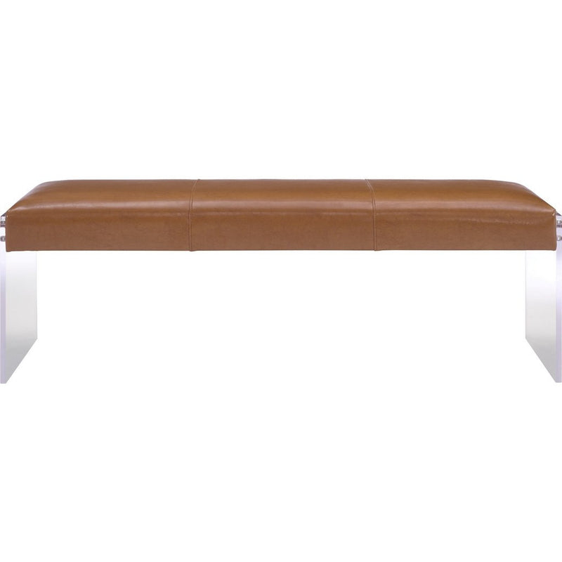 TOV Furniture Envy Leather/Acrylic Bench | Brown TOV-O28