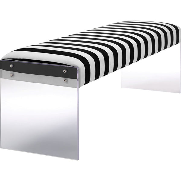 TOV Furniture Envy Paris Velvet/Acrylic Bench | Black/White TOV-O29