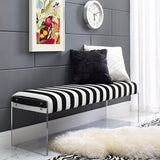 TOV Furniture Envy Paris Velvet/Acrylic Bench | Black/White TOV-O29