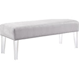 TOV Furniture Stella Croc Velvet Acrylic Bench | Silver TOV-O30