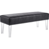 TOV Furniture Stella Croc Acrylic Bench | Grey TOV-O31