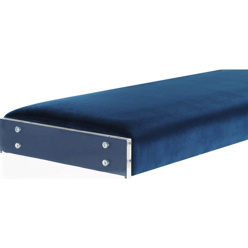 TOV Furniture Envy Velvet/Acrylic Bench | Blue TOV-O55