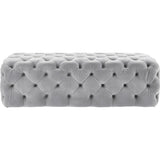 TOV Furniture Kaylee Jumbo Velvet Ottoman | Grey TOV-O65
