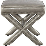 TOV Furniture Reese Metallic Ottoman | Silver TOV-O84