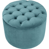 TOV Furniture Queen Velvet Storage Ottoman | Sea Blue- TOV-OC144
