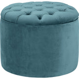 TOV Furniture Queen Velvet Storage Ottoman | Sea Blue- TOV-OC144