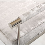TOV Furniture Diva Textured Bench | Silver- TOV-OC3752