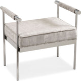 TOV Furniture Diva Textured Bench | Silver- TOV-OC3752