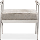 TOV Furniture Diva Textured Bench | Silver- TOV-OC3752
