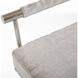 TOV Furniture Diva Textured Bench | Silver- TOV-OC3752