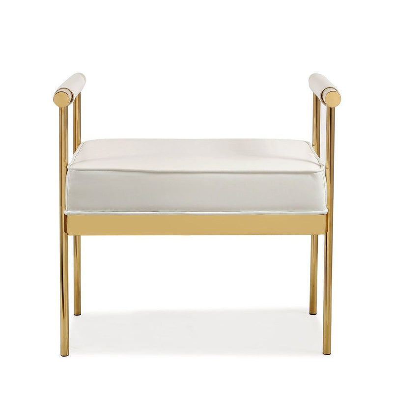 TOV Furniture Diva Eco-Leather Bench | White TOV-OC3714