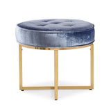 TOV Furniture Layla Shimmery Velvet Ottoman | Blue TOV-OC3716