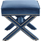 TOV Furniture Reese Velvet Ottoman | Navy TOV-OT2045