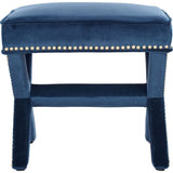TOV Furniture Reese Velvet Ottoman | Navy TOV-OT2045
