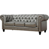 TOV Furniture Zahara Leather Sofa | Silver- TOV-S24