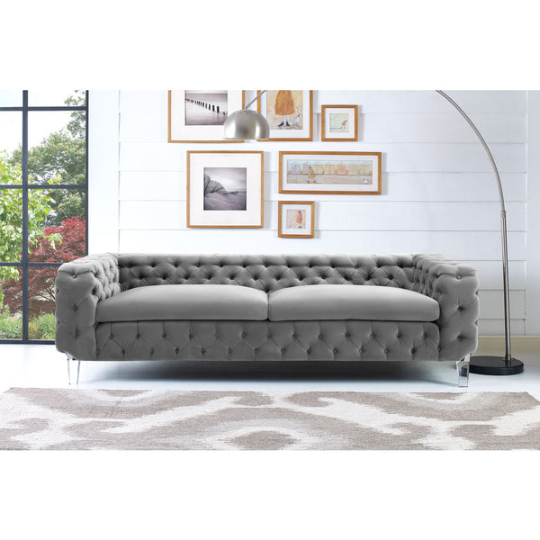 TOV Furniture Celine Velvet Sofa | Grey- TOV-S76