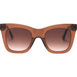 DIFF Eyewear Kaia Sunglasses | Dark Taupe Crystal + Brown Gradient Lens