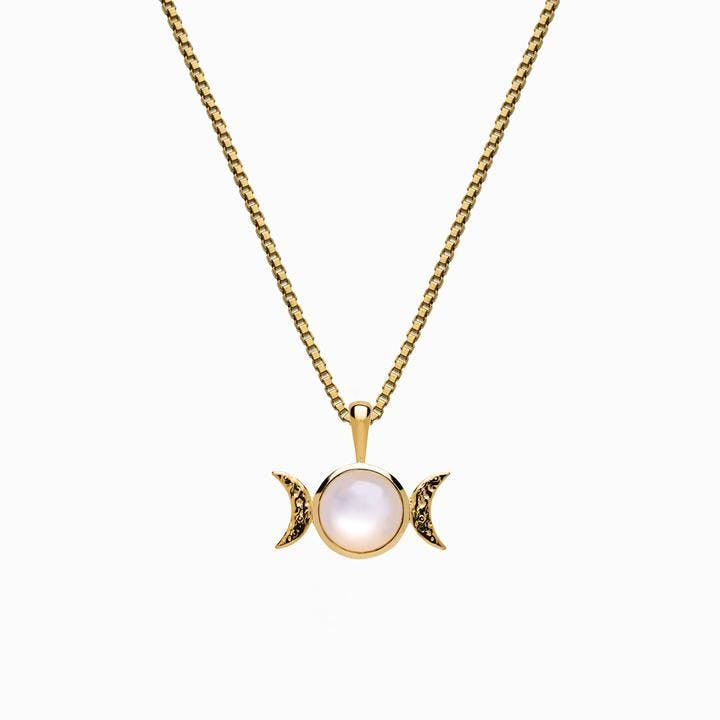 Awe Inspired Triple Moon Charm Necklace | Gold/Standard Cable Chain