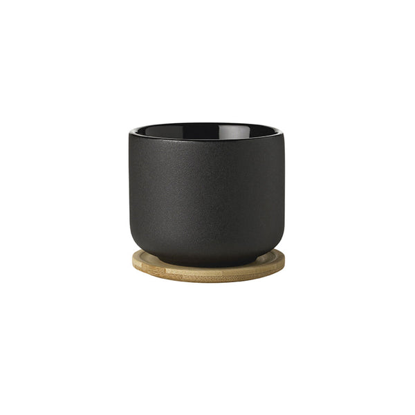 Stelton Francis Cayouette Theo Tea Mug With Coaster |  Black