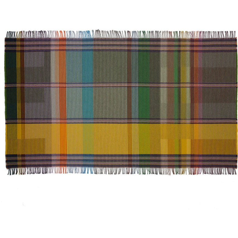 Wallace Sewell Eden Small Lambswool Pinstripe Throw | Multi-Green
