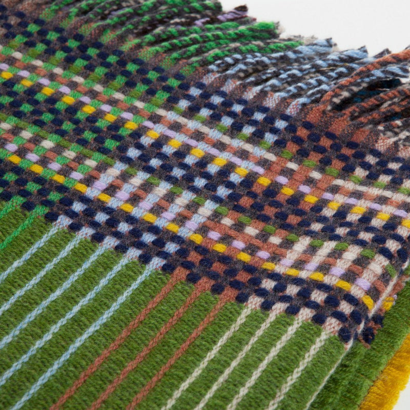 Wallace Sewell Eden Small Lambswool Pinstripe Throw | Multi-Green