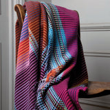 Wallace Sewell Emmeline Small Lambswool Pinstripe Throw | Multi-Pink