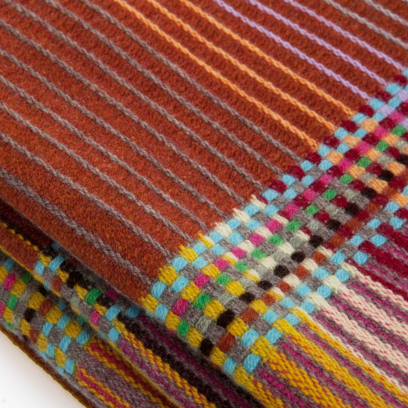 Wallace Sewell Emmeline Small Lambswool Pinstripe Throw | Multi-Pink