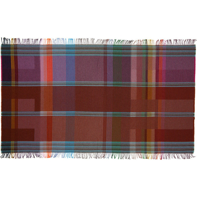 Wallace Sewell Emmeline Small Lambswool Pinstripe Throw | Multi-Pink