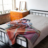 Wallace Sewell Emmeline Small Lambswool Pinstripe Throw | Multi-Pink
