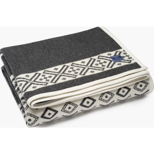Faribault Tofte Fair Isle Wool Blend Blanket | Natural/Heather Charcoal 16347 Twin/16354 Queen