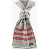 Faribault Trapper Wool Scarf | Gray/Red Stripe 2395 10x72
