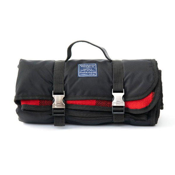 Faribault Buffalo Check Wool Travel Blanket | Red