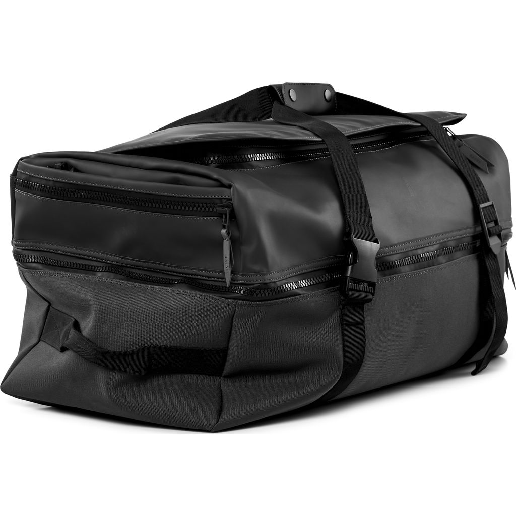 RAINS Large Waterproof Duffel Backpack | Black – Sportique