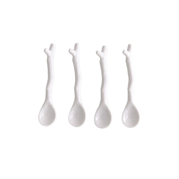 Michiko Shimada Small Twig Spoons Bundle Set of 4 | White