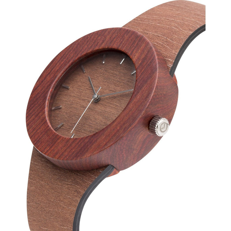 Analog Carpenter Makore & Red Sanders Wood Watch | Markings