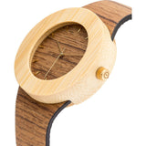 Analog Carpenter Teak & Bamboo Wood Watch | Markings