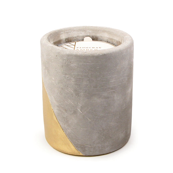 Paddywax Urban Large Candle in Concrete Vessel | Amber + Smoke UR15